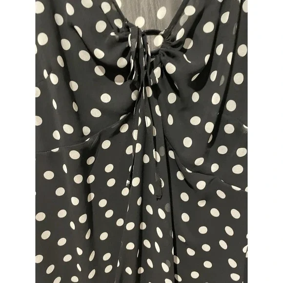 Ava & Viv Women's Balloon Long Sleeve Maxi Shift Dress Lightweight Polka XXL 2XL - Picture 5 of 8